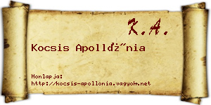 Kocsis Apollónia névjegykártya