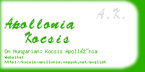 apollonia kocsis business card